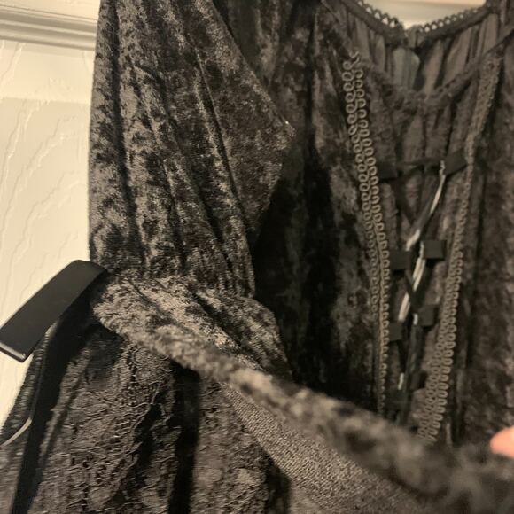 Lip Service Women's Whimsigoth Crushed Velvet Maxi Dress Size 1X Corset Witchy - Picture 11 of 16